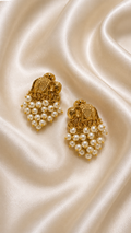 Elephant Motif Pearl Drop Studs