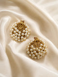 Pearl Cluster Gold Studs – South Indian Style