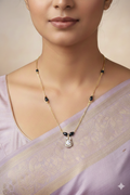 Elegant Black Bead Mangalsutra with Drop Pendant – Minimal Grace