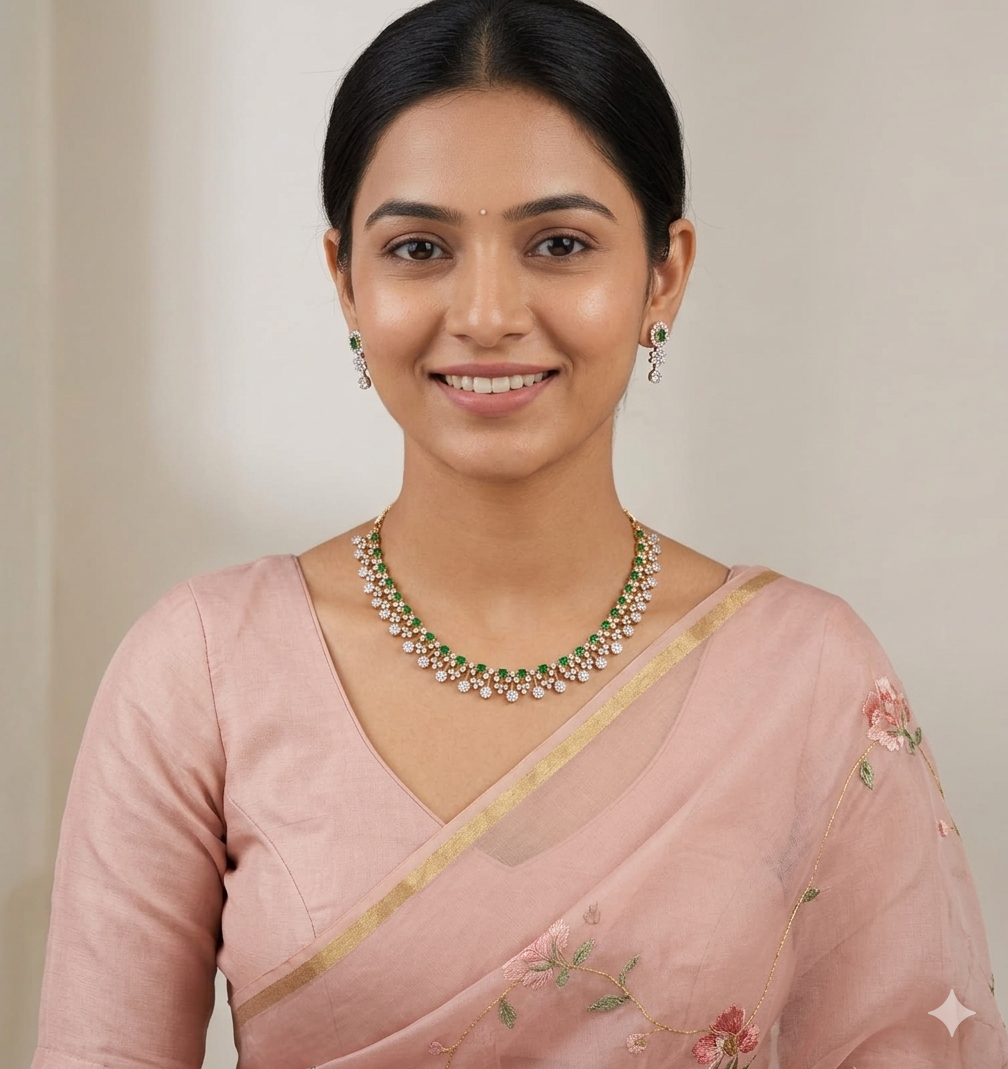 diamond-style stone necklace