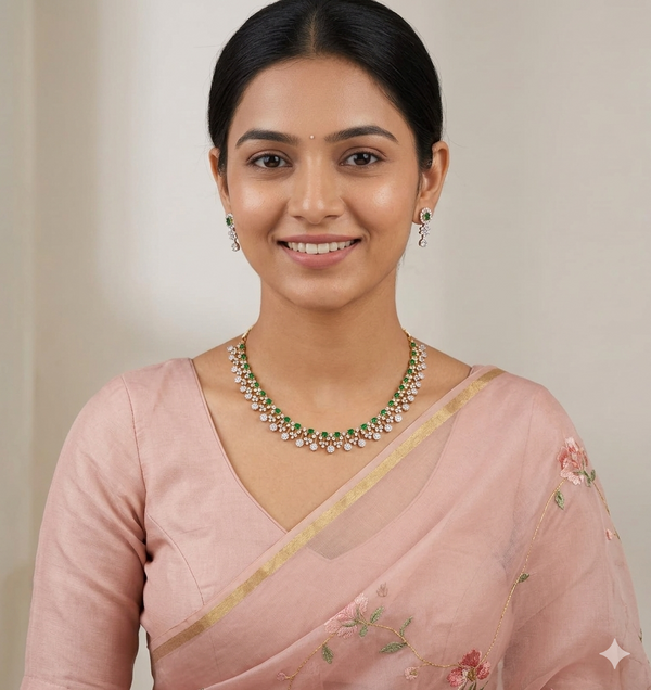 diamond-style stone necklace