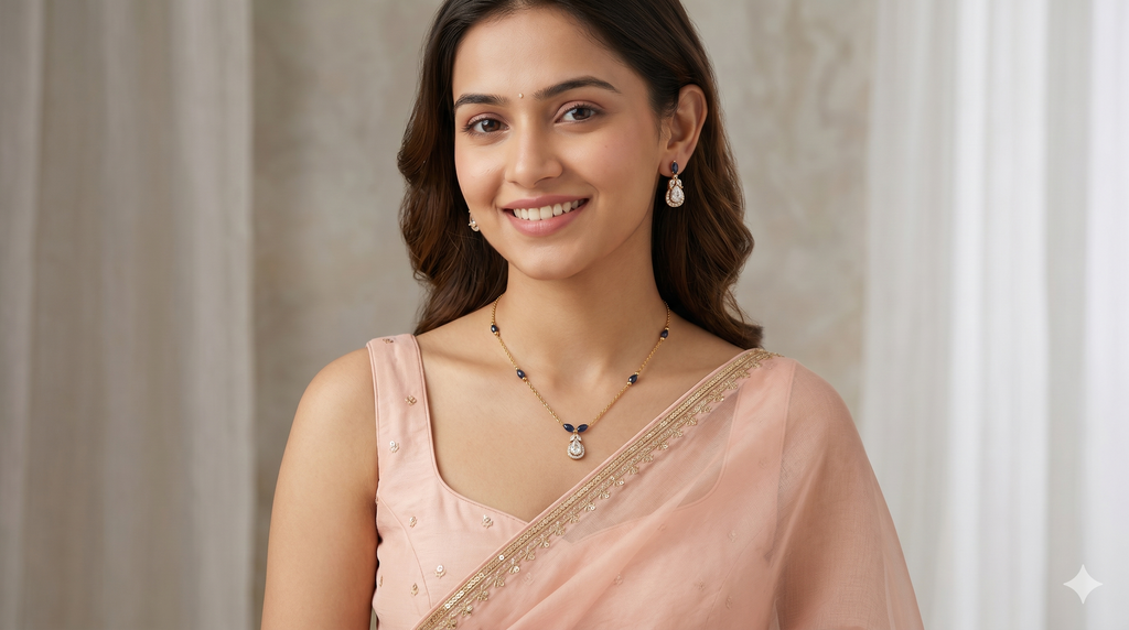 Elegant Black Bead Mangalsutra with Drop Pendant – Minimal Grace