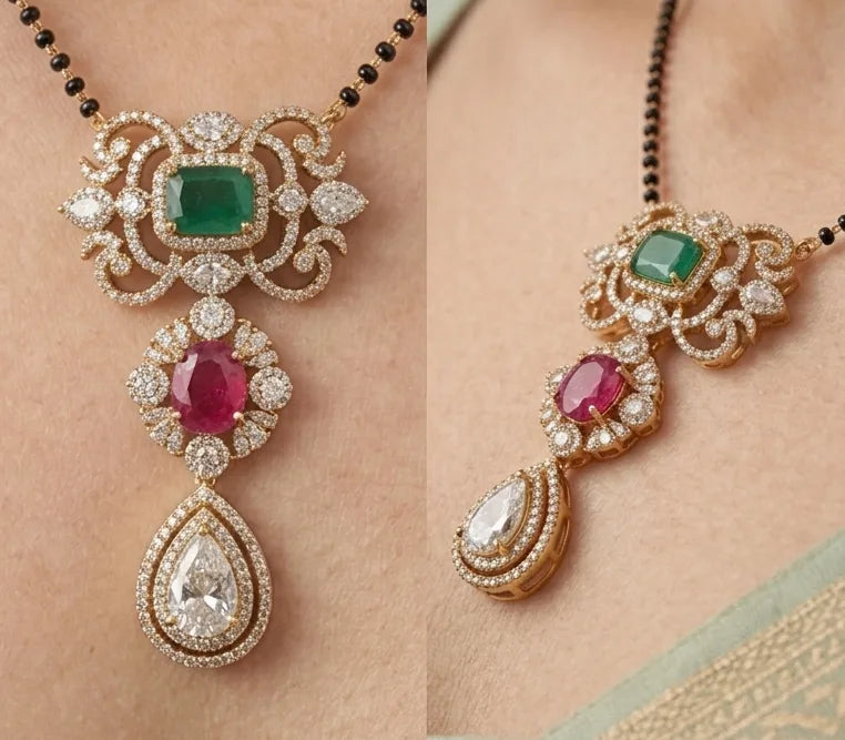 Emerald Ruby Designer Mangalsutra