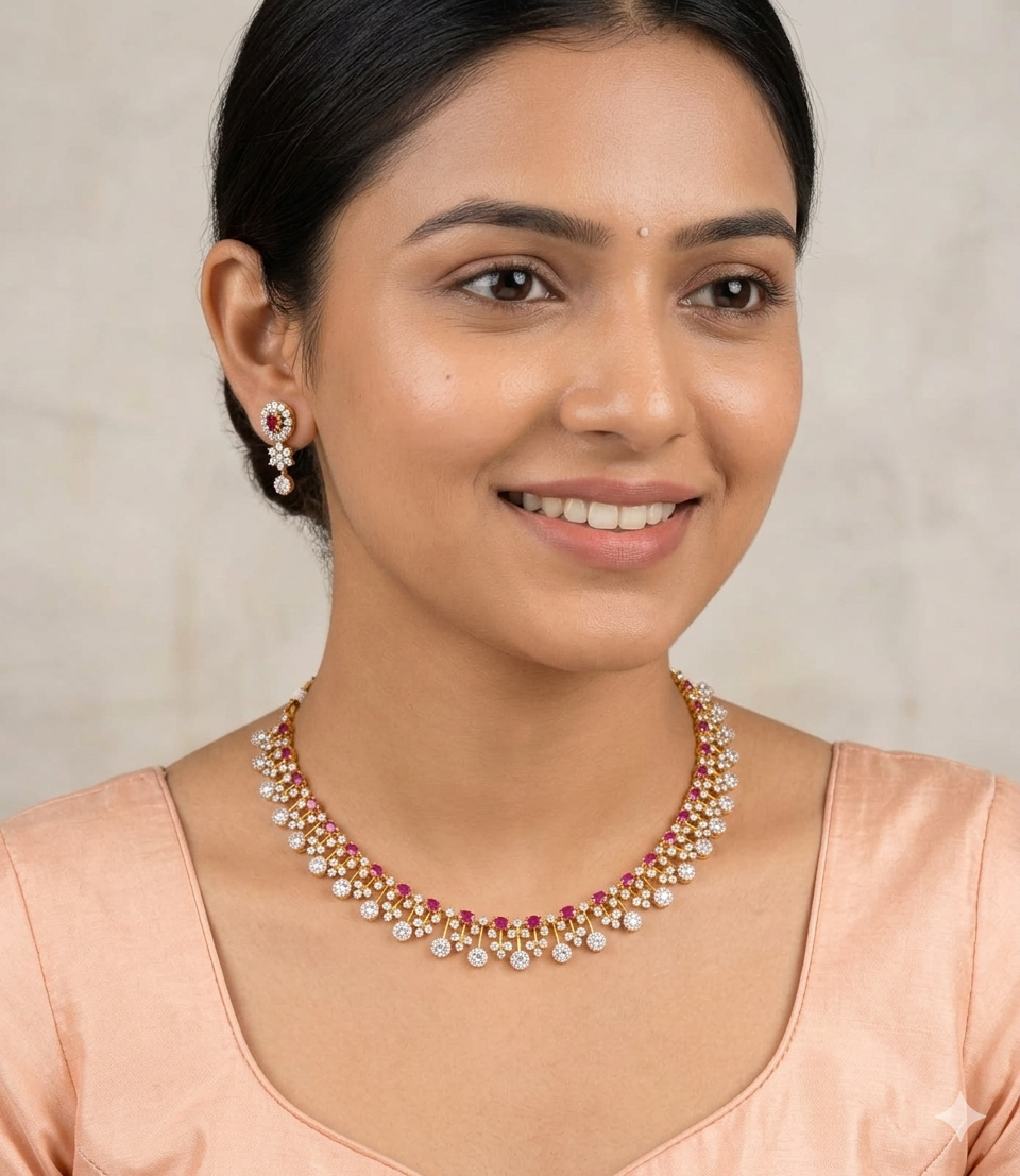 diamond-style stone necklace