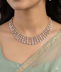 Elegant Cz Drop Necklace Set
