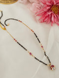 Elegant Pink Stone Mangalsutra – Traditional Minimal Charm