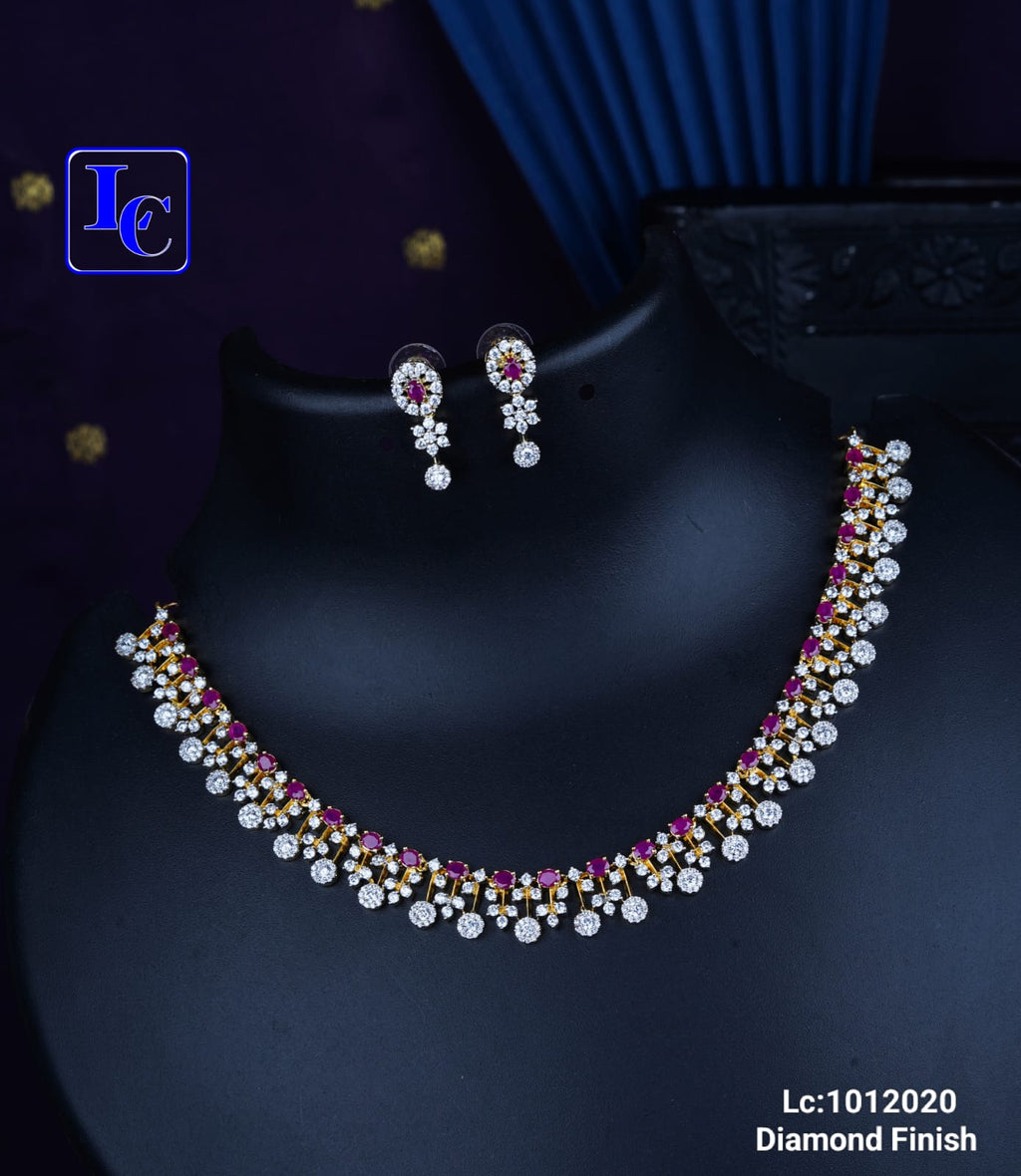 diamond-style stone necklace