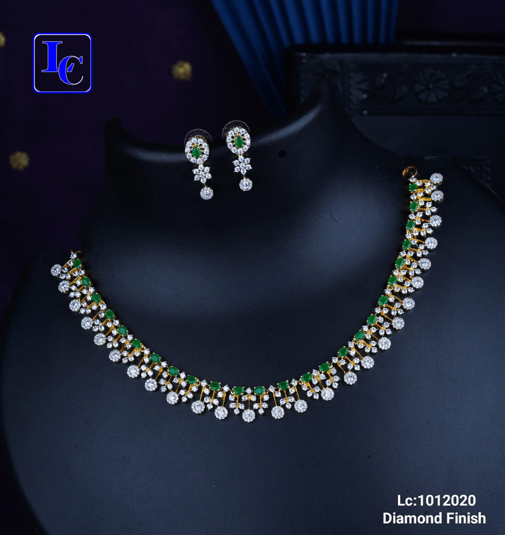 diamond-style stone necklace