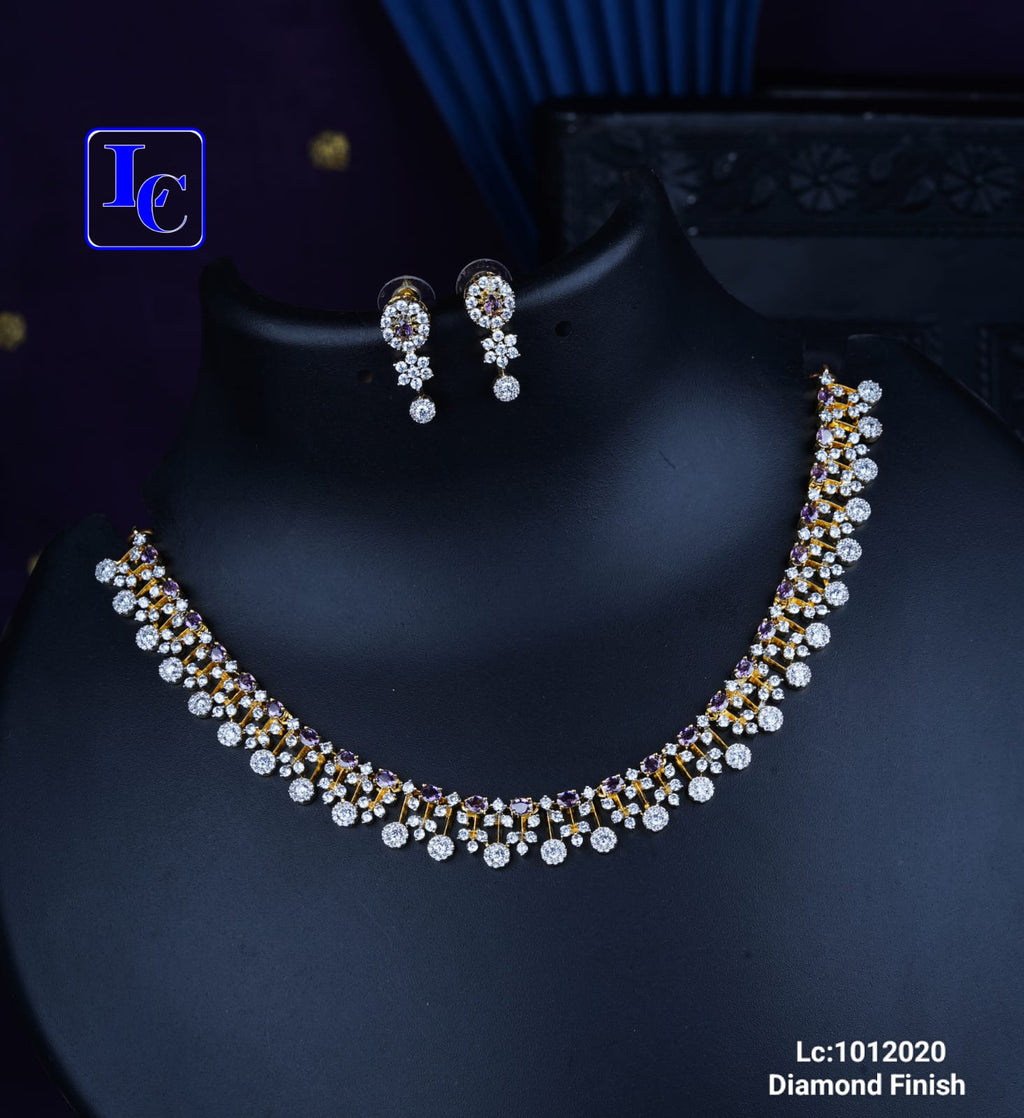 diamond-style stone necklace