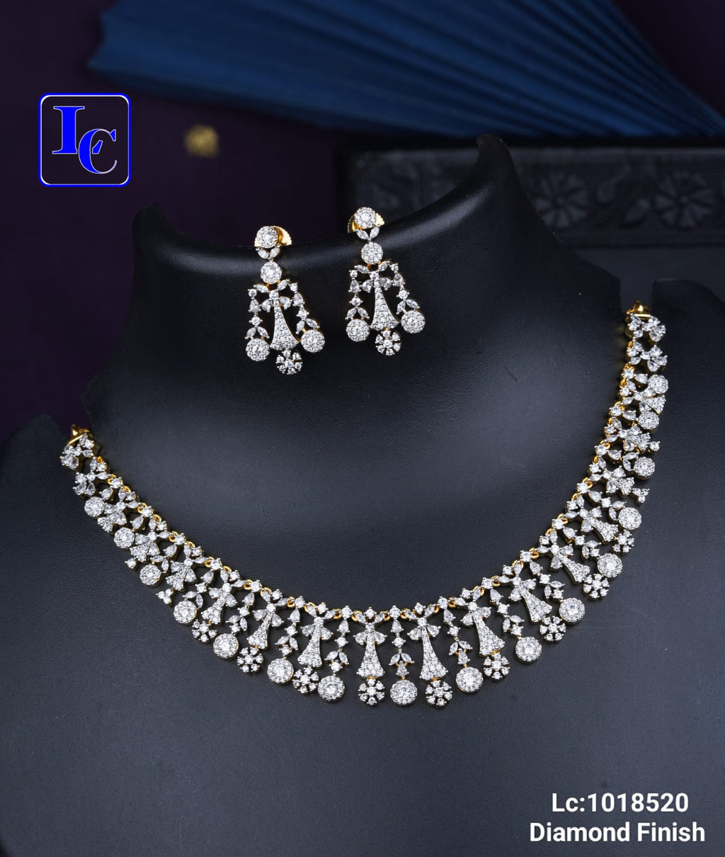 Elegant Cz Drop Necklace Set