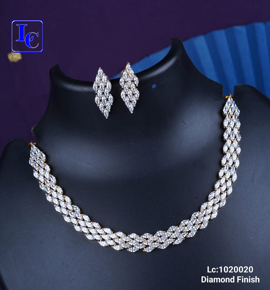 Elegant Braided Cz Necklace Set