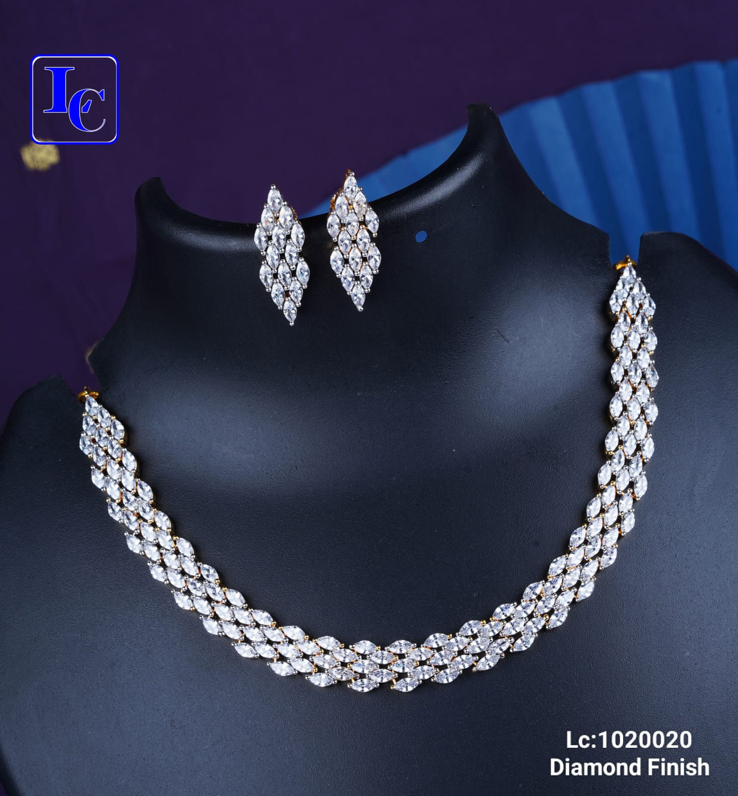 Elegant Braided Cz Necklace Set